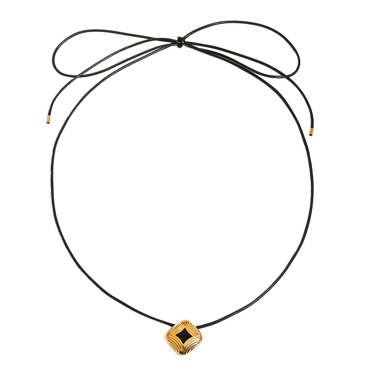 Jie Ding Square Black Oil Drop Titanium Steel Necklace Female Stainless Steel Jewelry Necklace