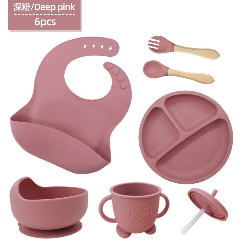 Casual Solid Color Silica Gel Tableware 1 Set