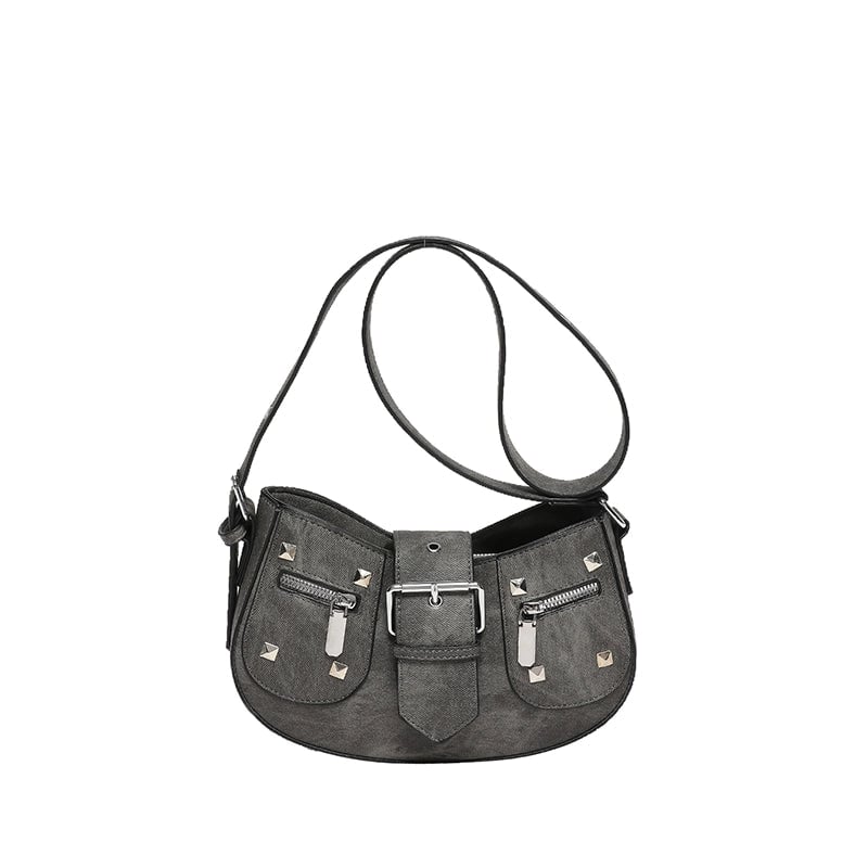 Women's Pu Leather Solid Color Streetwear Pillow Shape Zipper Shoulder Bag Underarm Bag