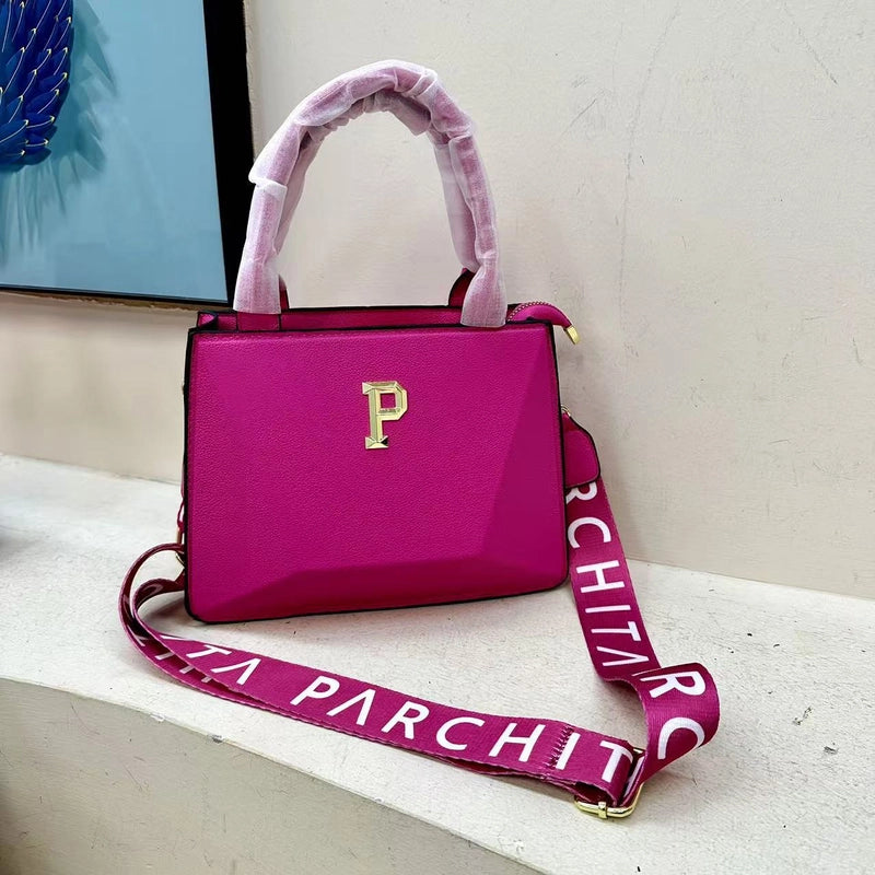 Women's Medium Pu Leather Letter Solid Color Streetwear Square Zipper Crossbody Bag