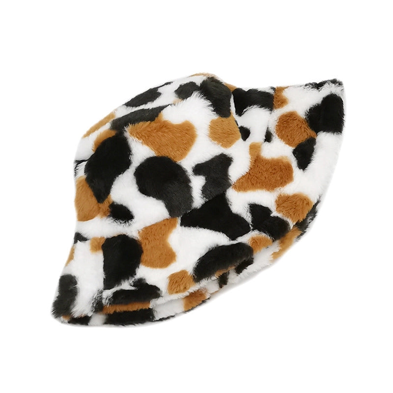 Women's Retro Color Block Big Eaves Bucket Hat