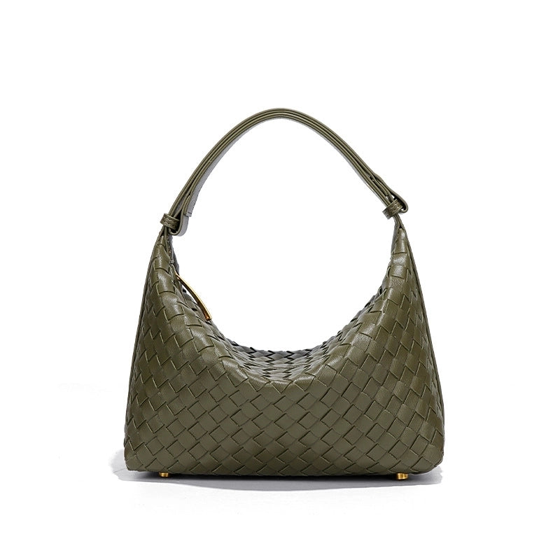 Women's Medium Pu Leather Solid Color Elegant Streetwear Dumpling Shape Zipper Shoulder Bag