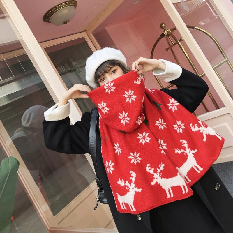 Women's Minimalist Classic Style Color Block Acrylic Scarf