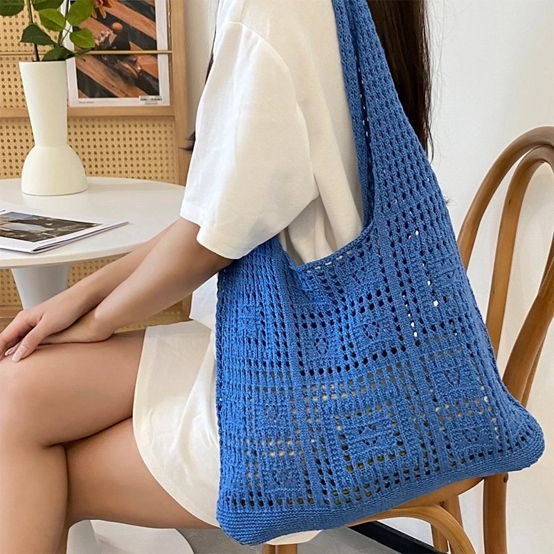 Women's Vintage Style Solid Color Polyester Shopping Bags