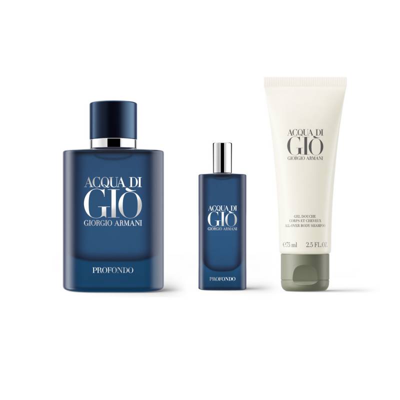 Set Perfumes Hombre Acqua Di Gio Profondo (75ml + 15ml + DG 75ml) Giorgio Armani