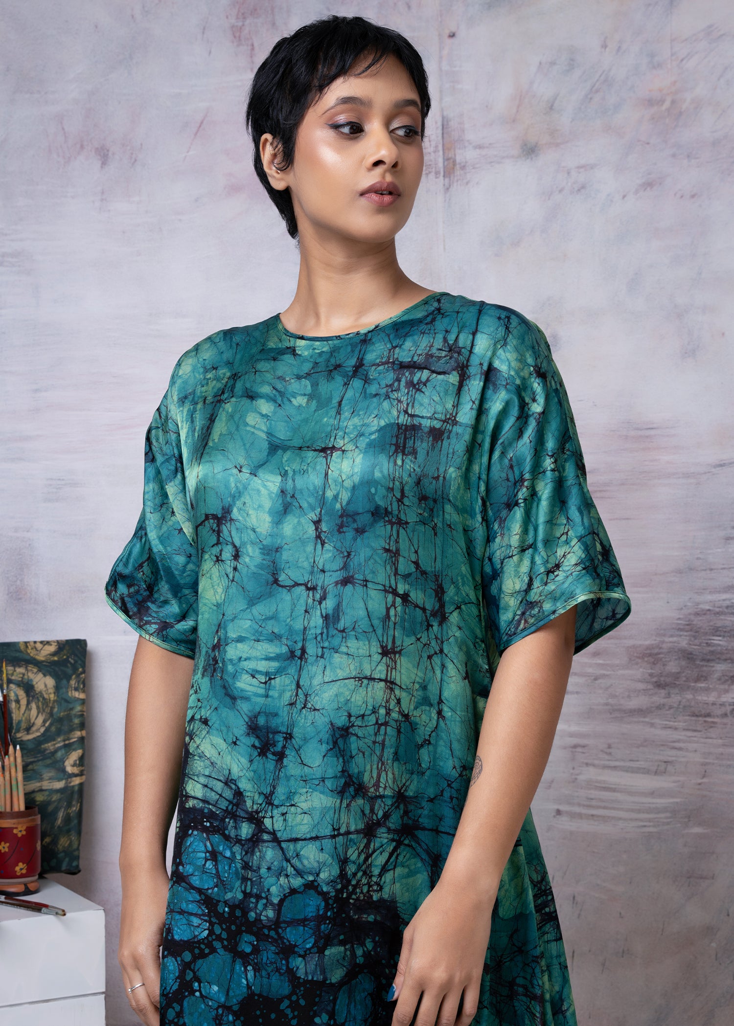 Van Gogh Vas With Roses Painting Abstract Dress