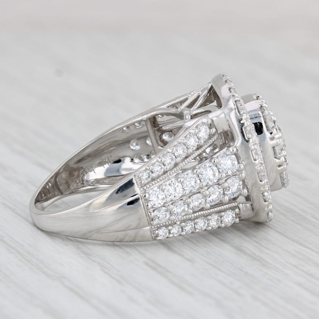 3.75ctw Lab Created Diamond Cluster Ring 10k Gold Bridal Engagement Cocktail