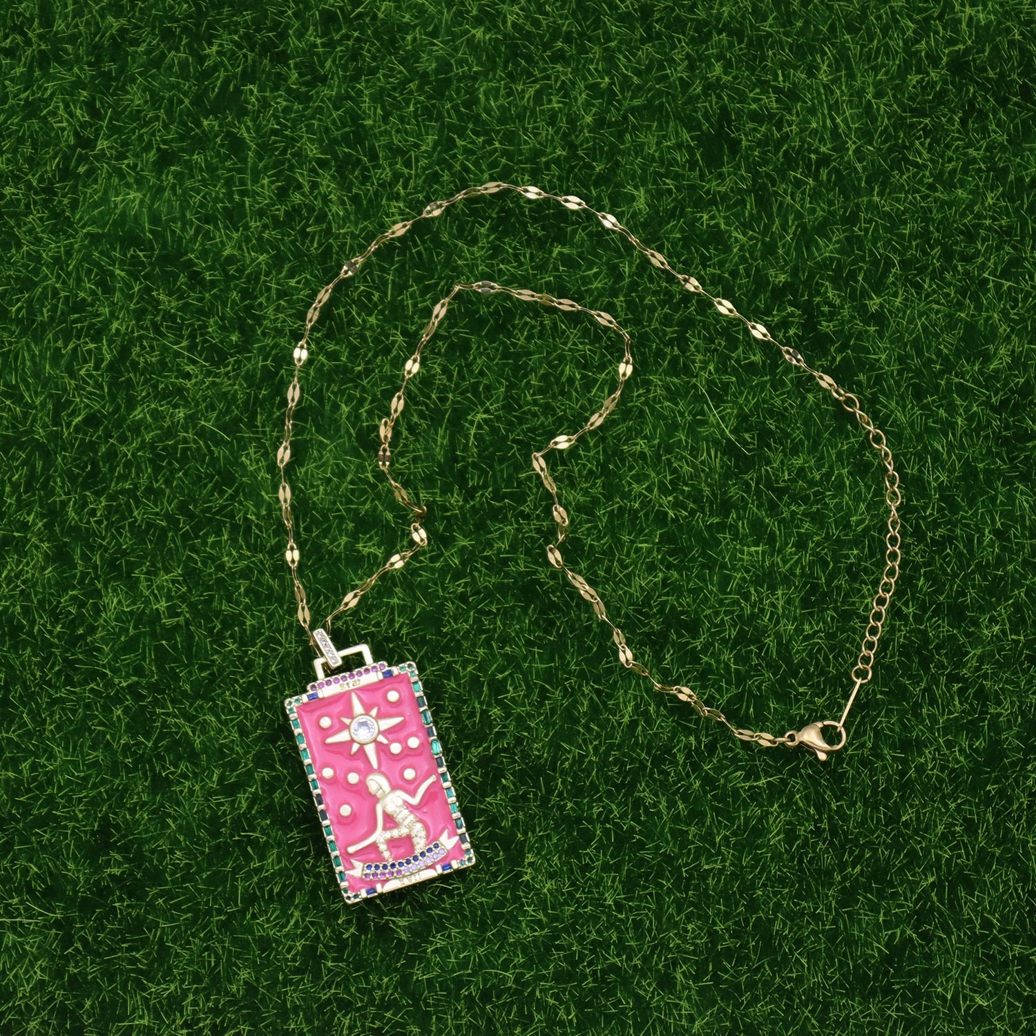 Diamond Tarot Card Necklaces