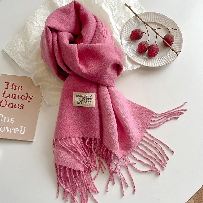 New Scarf Autumn And Winter Popular Color Matching Cashmere High-grade Warm Shawl Student Fashion Scarf Female