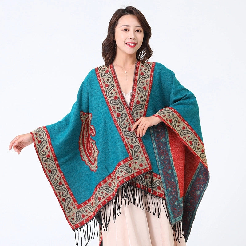 Women's Streetwear Cashew Nuts Imitation Cashmere Gradient Color Scarf