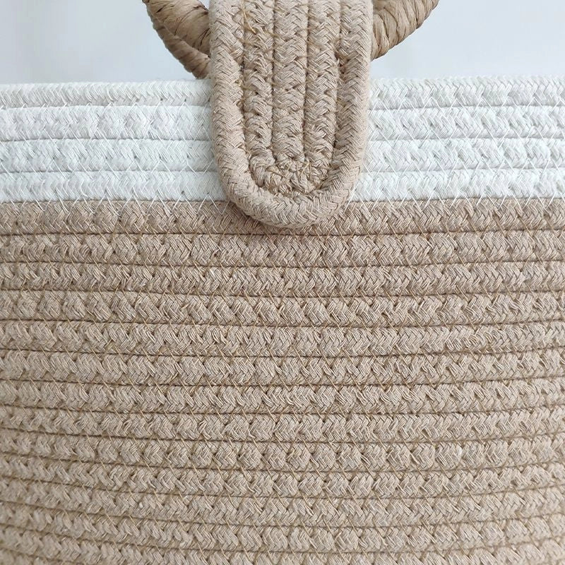 3 Pieces Women's Large Cotton Solid Color Vacation Weave Bucket Open Handbag
