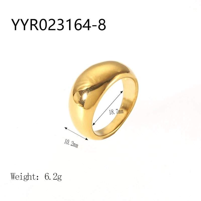 IG Style Retro Geometric 304 Stainless Steel Natural Stone Rhinestones Zircon 18K Gold Plated Polishing Plating Inlay Rings
