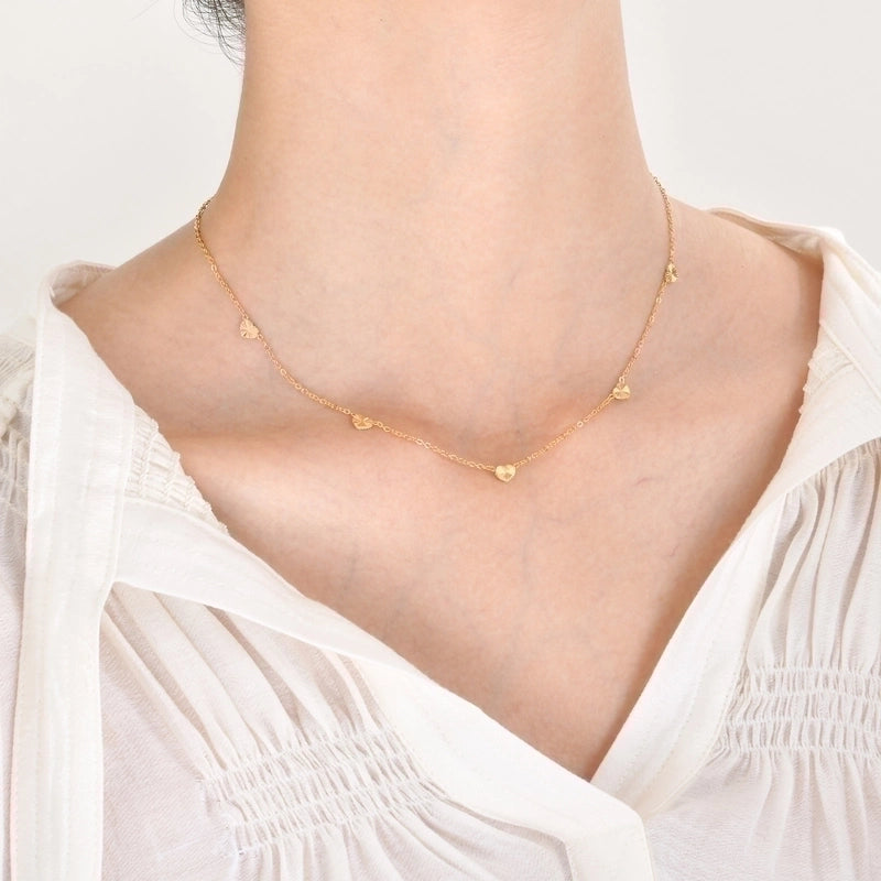 201 Stainless Steel Fairy Style Minimalist Plating Inlay Triangle Square Water Droplets Zircon Necklace