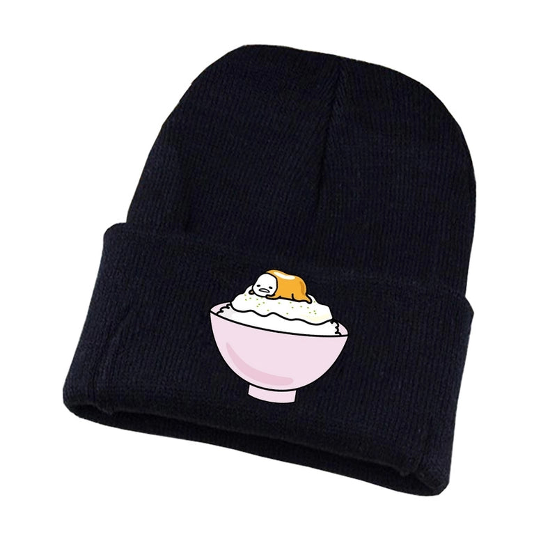 Anime Egg Yolk Jun Peripheral Knitted Wool Hat Student Sports Leisure Hat Men's And Women's Winter Warm Plush Hat