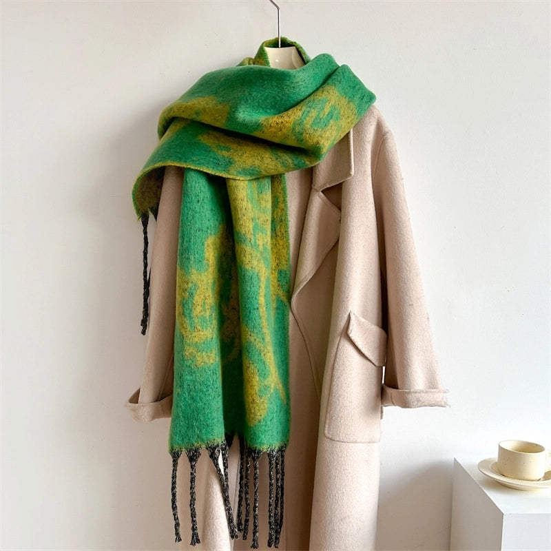 Women's Elegant Basic Minimalist Floral Imitation Cashmere Polyester Scarf