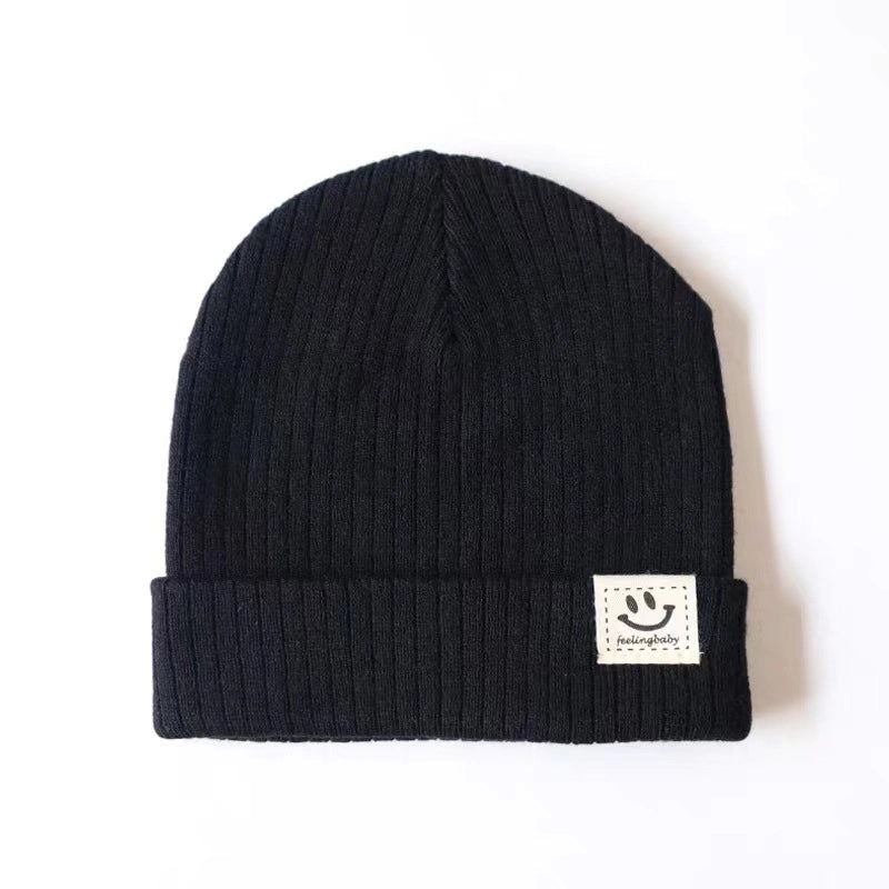 Popular Smile Face Baby Wool Hat Autumn And Winter Warm Boys And Girls Baby Knitted Hat Children One-piece Delivery