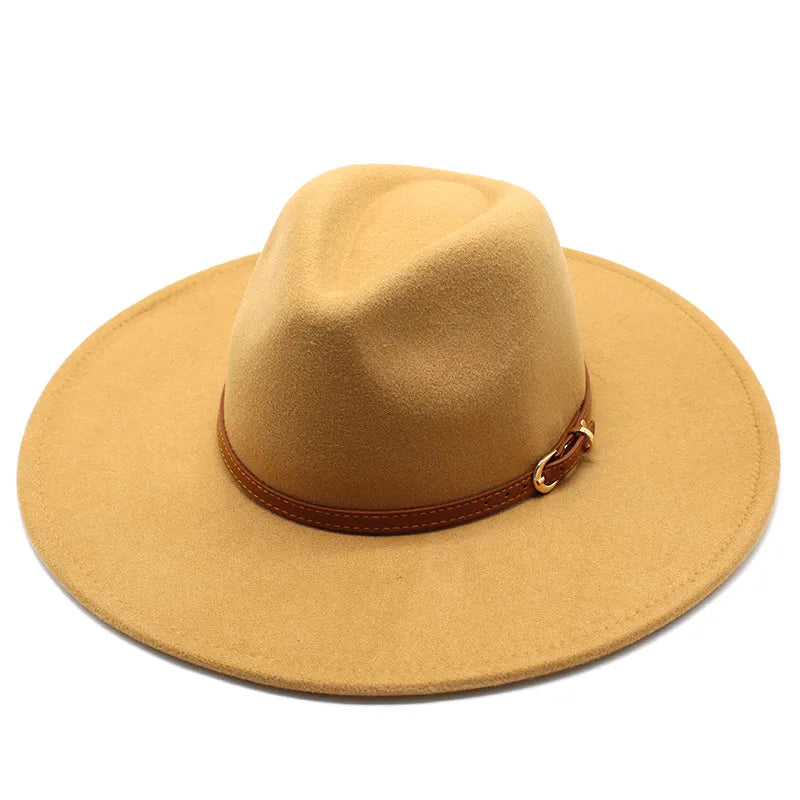 British Style Hat Harajuku Style 9.5cm Large Edge Woolen Top Hat For Men And Women Warm Jazz Hat For Autumn And Winter