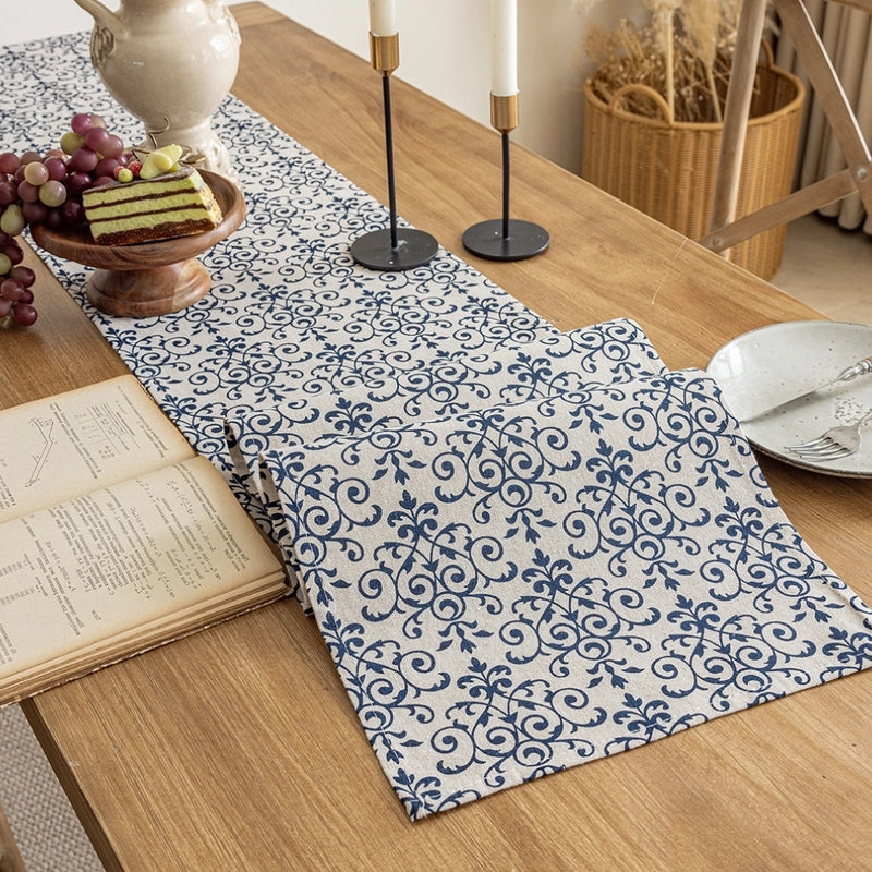Retro Stripe Plaid Flower Cotton And Linen Tablecloths
