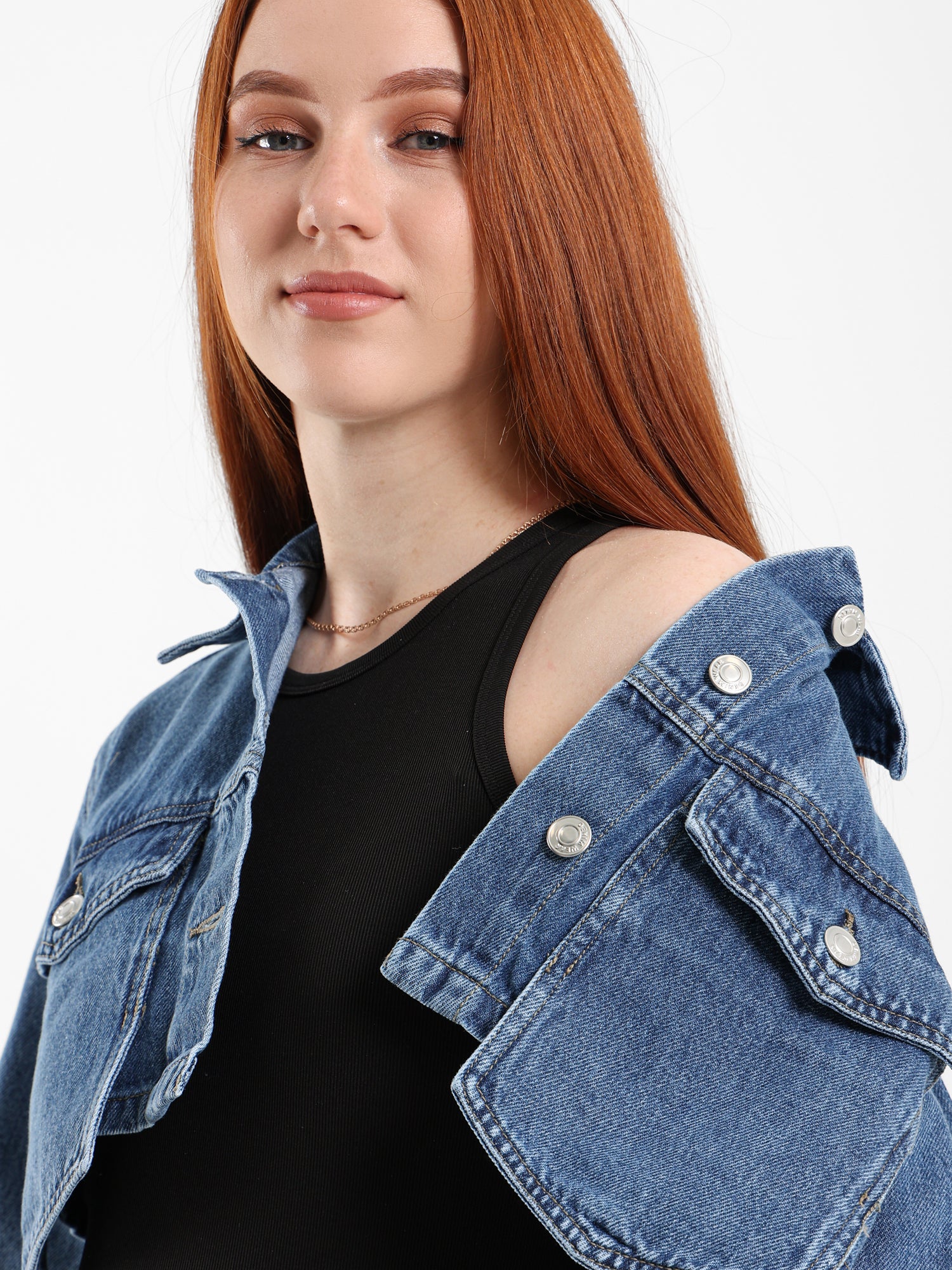 Cropped Utility Denim Jacket