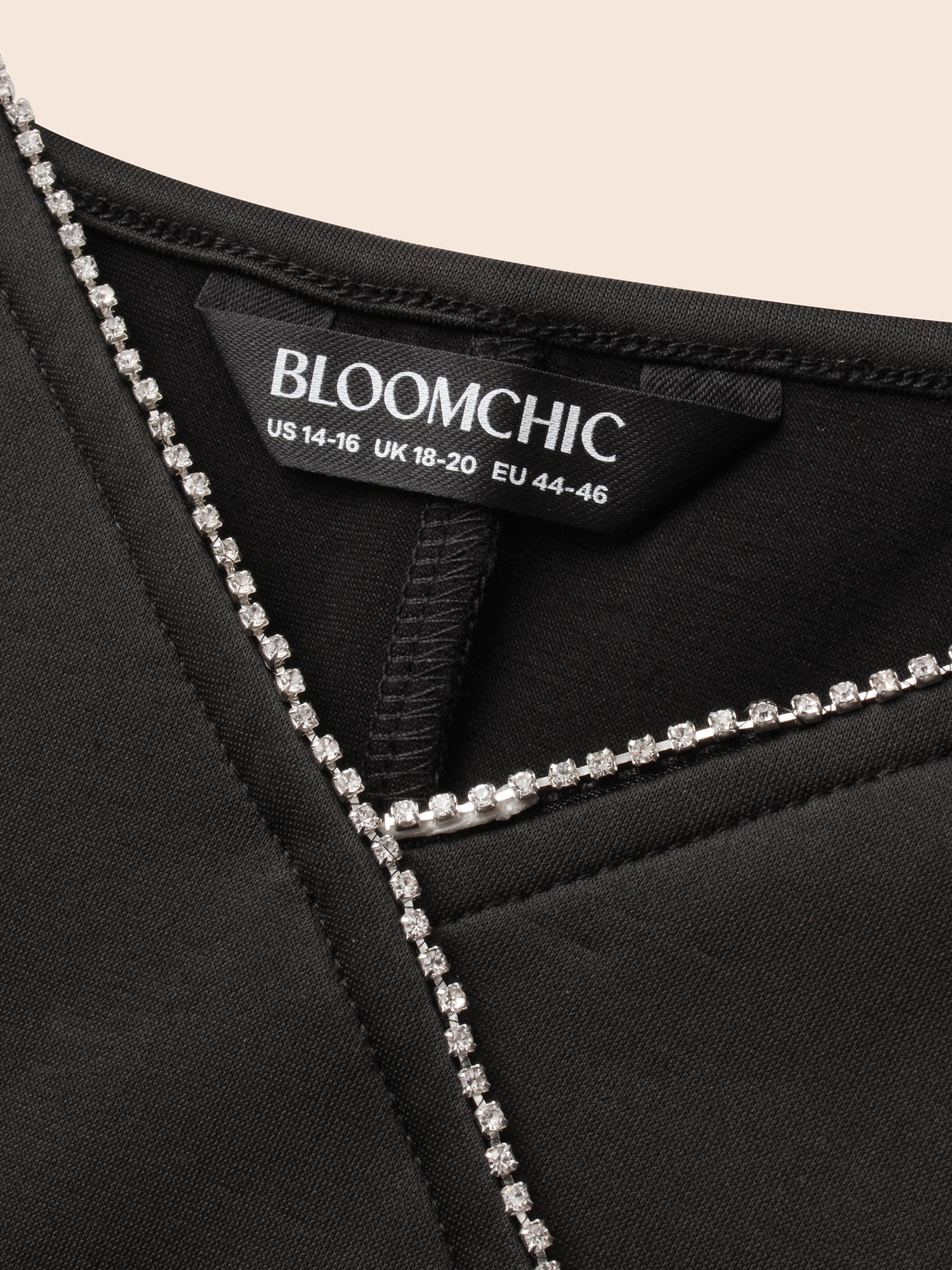 Rhinestone Detail Overlap Collar Cami Dress