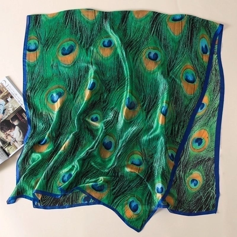 Women's Elegant Luxurious Wedding Feather Satin Printing Shawl