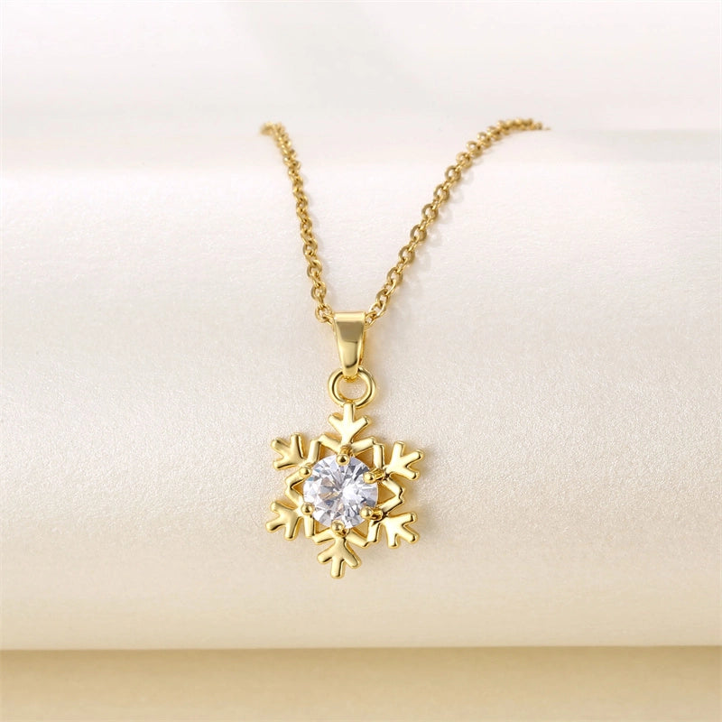 Minimalist Heart Shape Key Stainless Steel Titanium Steel Plating Inlay Zircon 18k Gold Plated Gold Plated Pendant Necklace