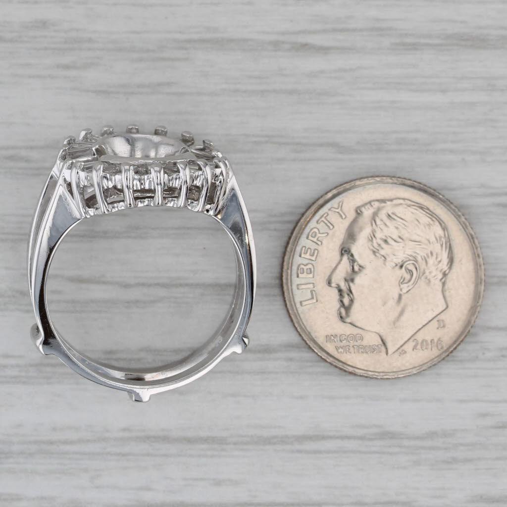 0.36ctw Diamond Ring Jacket Guard 14k White Gold Size 6.5 Wedding Bridal