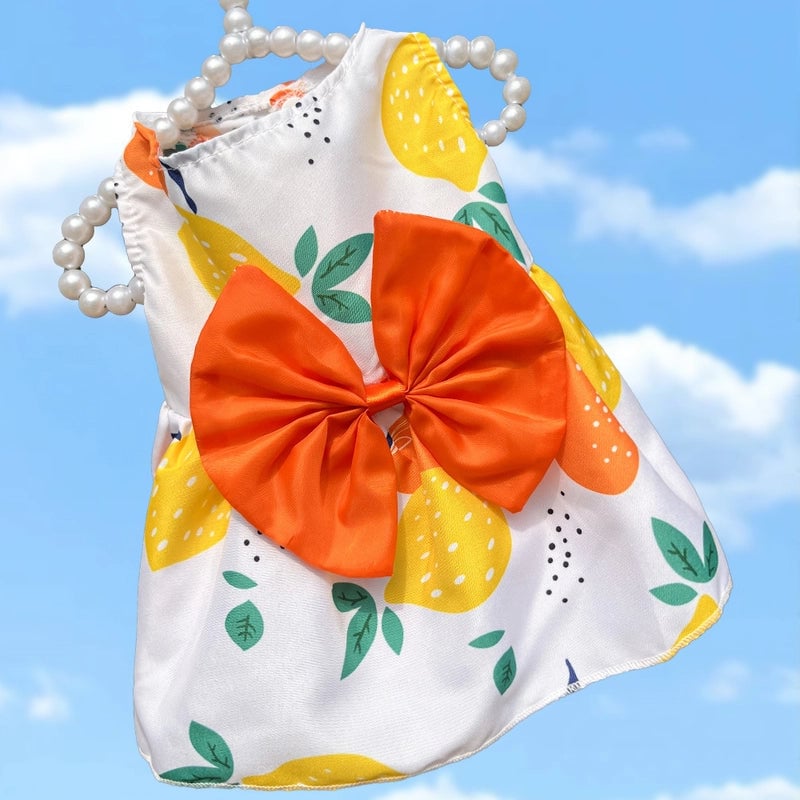 Cute Polyester Strawberry Bow Knot Pet Clothing