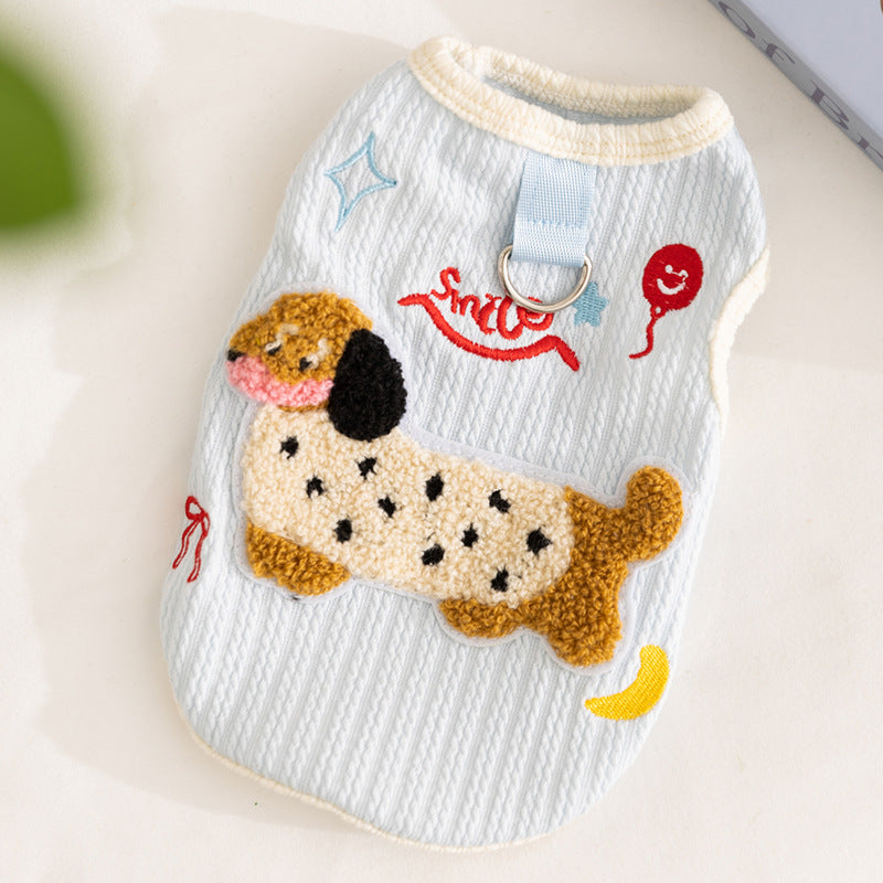 Cute Towel Dog Pattern Dog Vest Harness