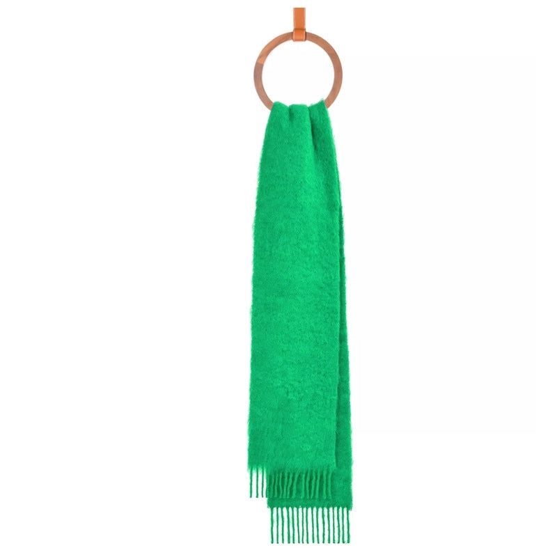Women's Classic Style Solid Color Imitation Cashmere Acrylic Tassel Scarf