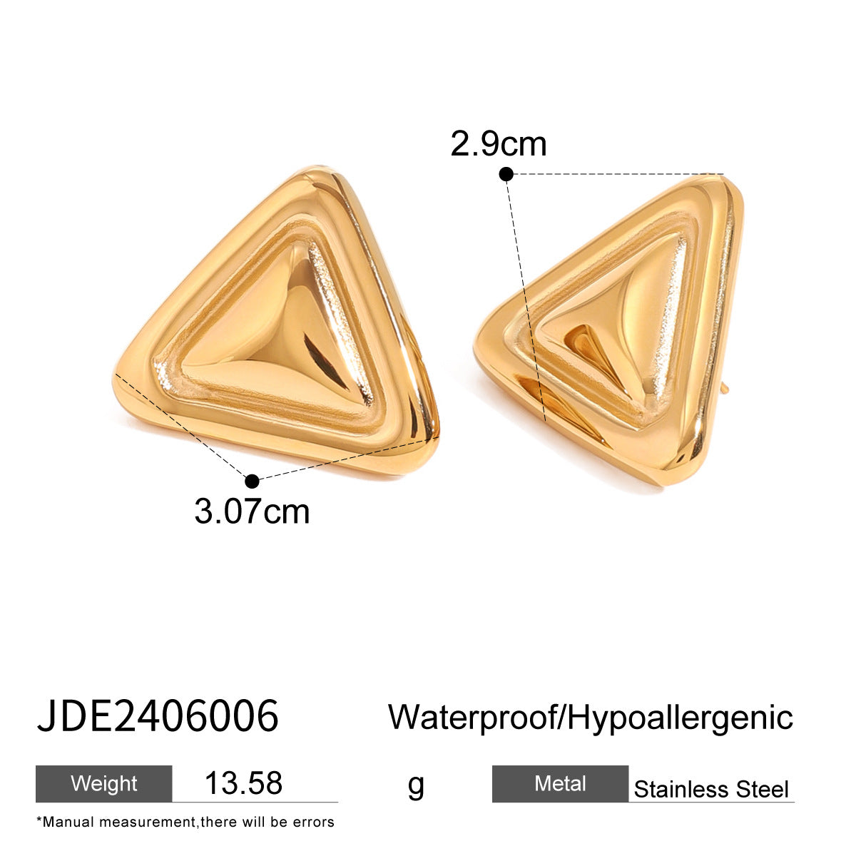 Stainless Steel Triangle Earrings Niche Earrings Titanium Steel Earrings