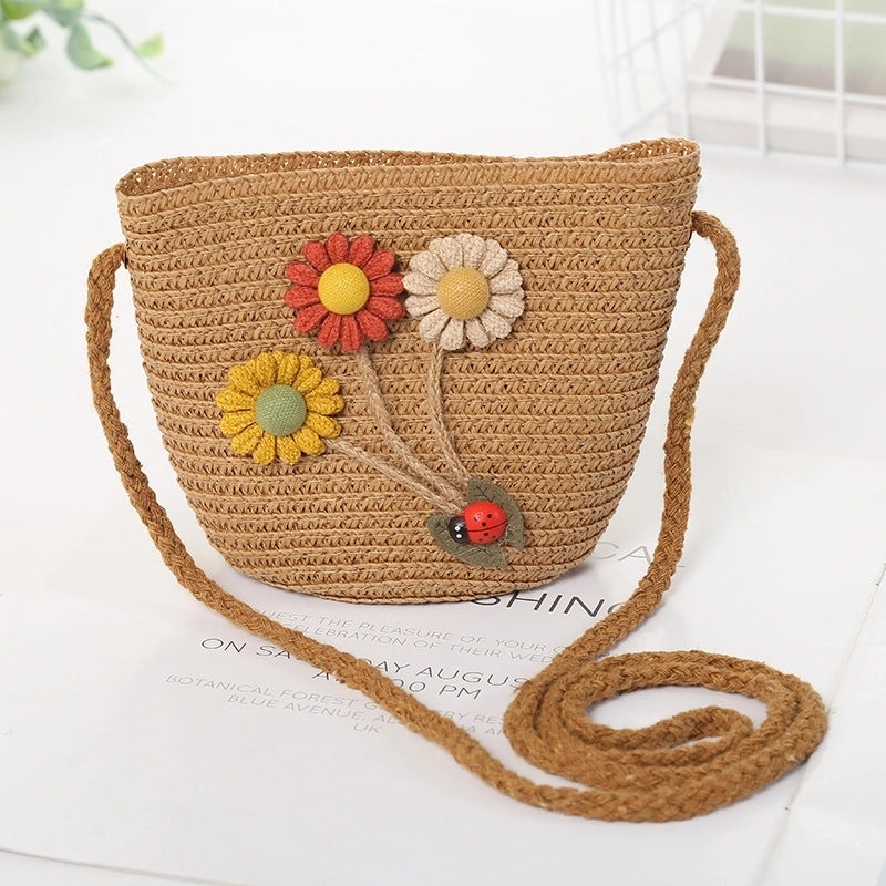 Girl's Cartoon Style Cute Flower Straw Hat