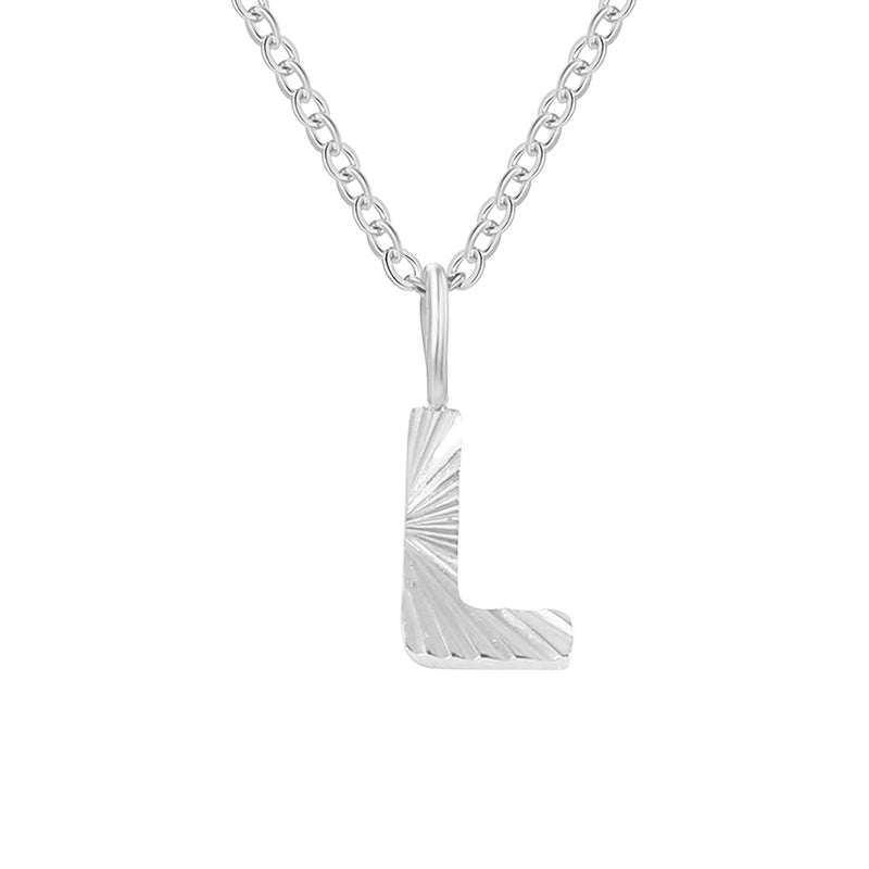 Minimalist Letter Stainless Steel Pendant Necklace In Bulk