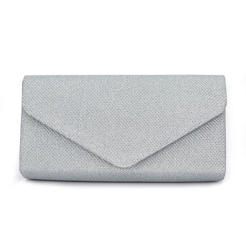 Black Gold Silver Satin Solid Color Square Evening Bags