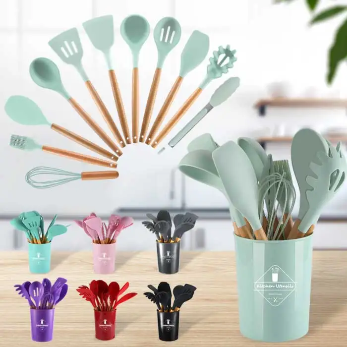 And Utensils Tool Gadgets Sets Kitchen Accessories Cooking Tools Kitchenware Nordic Home Color Box Silicone Accepatable