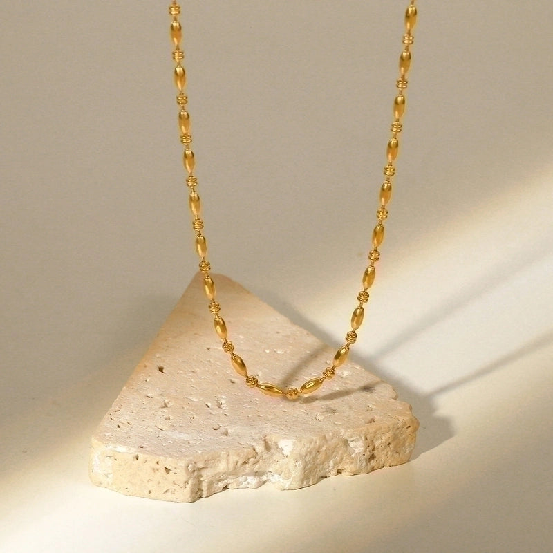 Elegant Minimalist Solid Color 304 Stainless Steel 18K Gold Plated Stainless Steel Necklaces