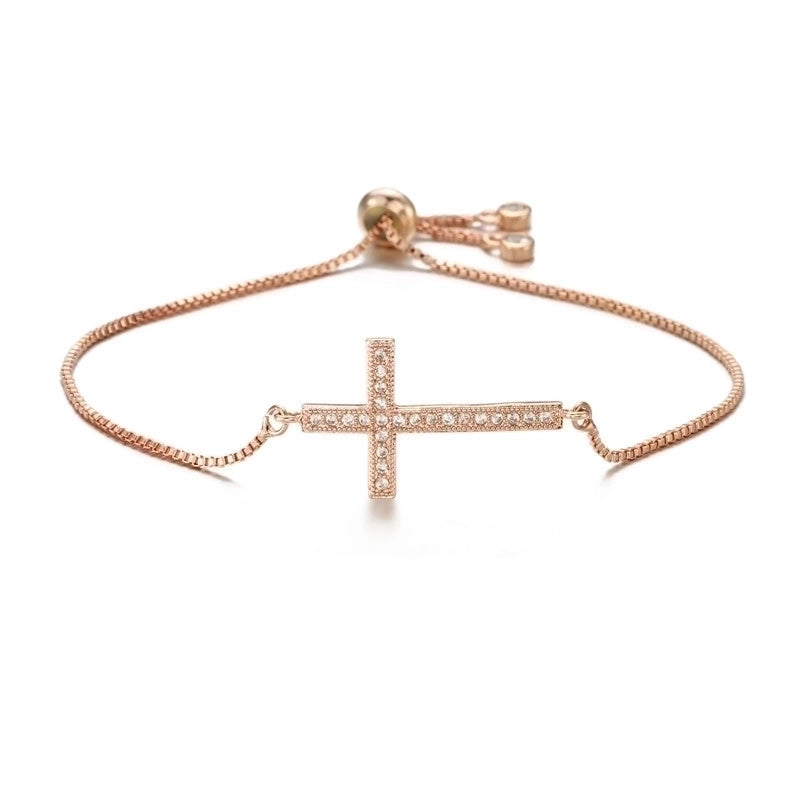 Copper Cross Zircon Copper Bracelets