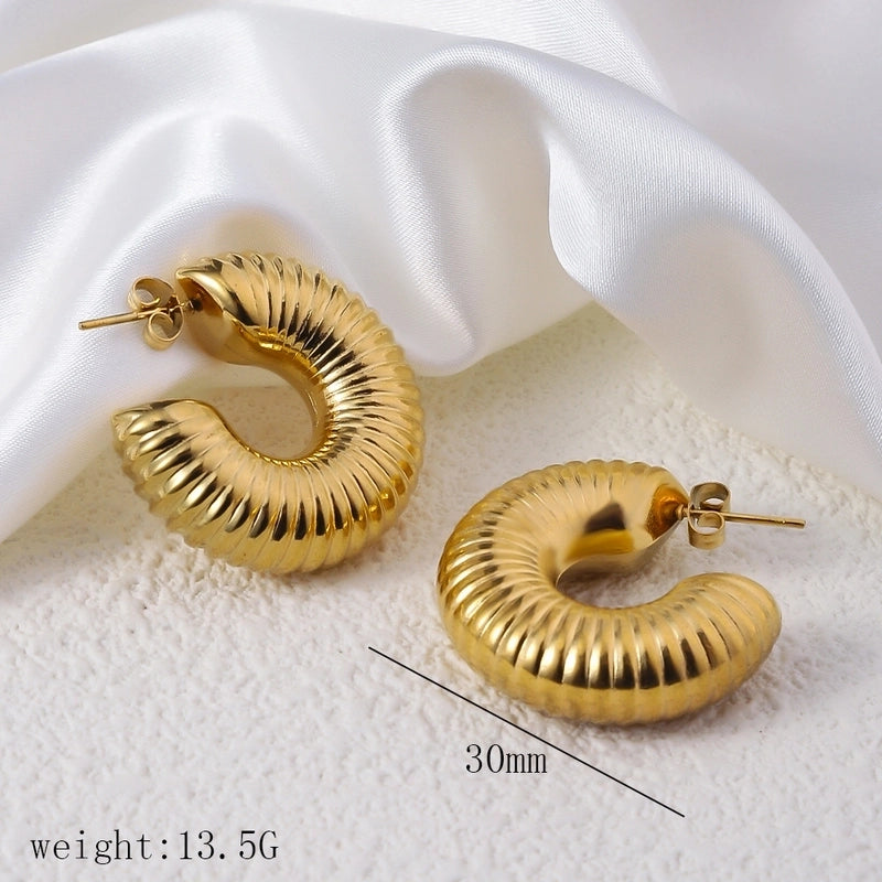 12 Pieces Minimalist Commute Geometric Heart Shape Plating Titanium Steel Drop Earrings Earrings Ear Studs
