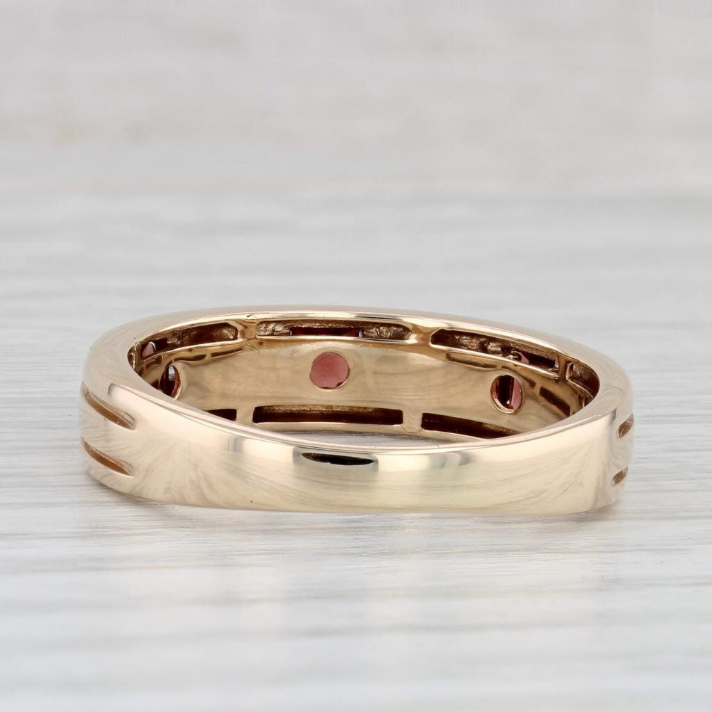 0.50ctw Diamond Garnet Ring 10k Yellow Gold Men's Wedding Band Size 10.75