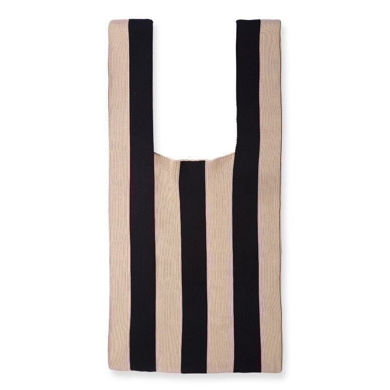 Women's Basic Stripe Polyester Shopping Bags