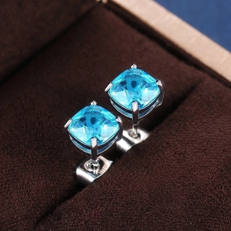 Fashion Square Zircon Geometric Copper Earrings