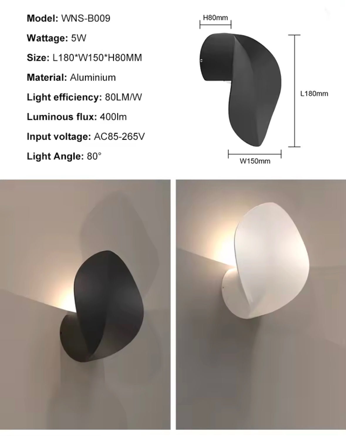 Modern Aluminium LED Wall Light. Adjustable Design