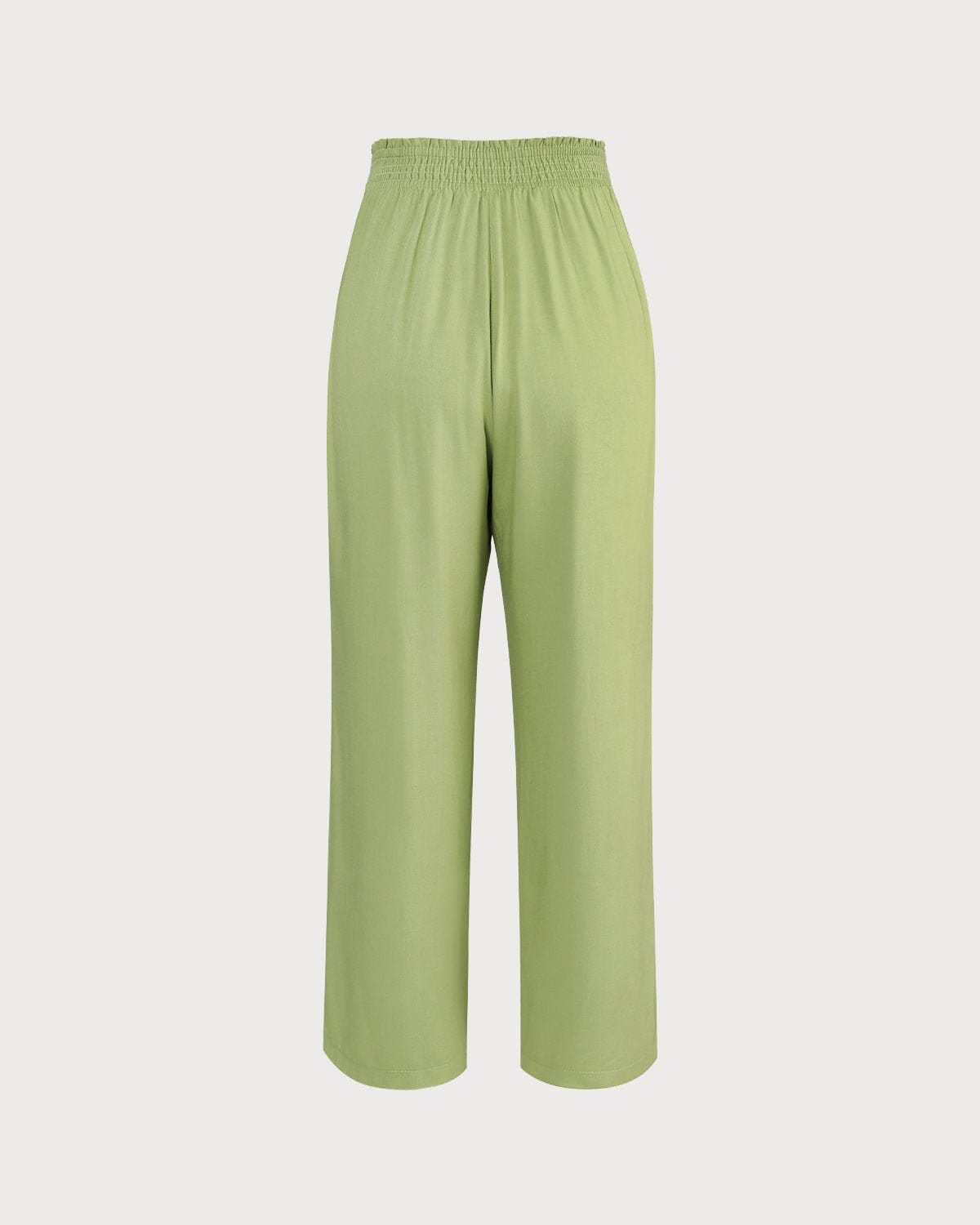 The Green Elastic Waist Straight Ninth Pants