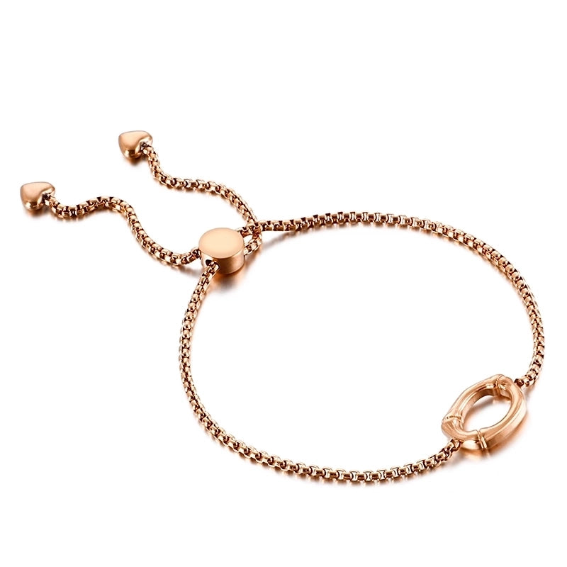 Casual Minimalist Letter Heart Shape Stainless Steel 18K Gold Plated Bracelets In Bulk