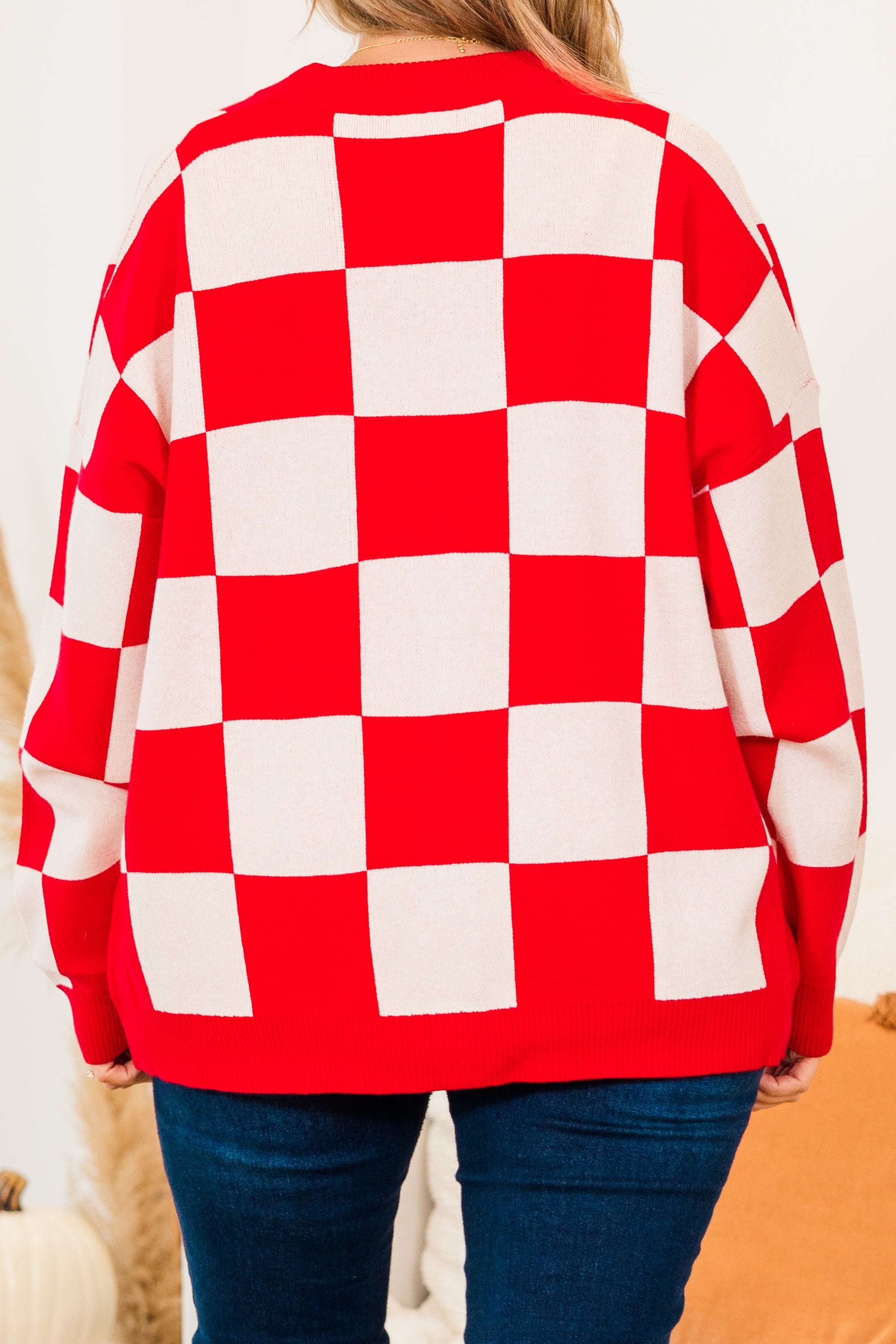 Checkmate Babe Cardigan. Red