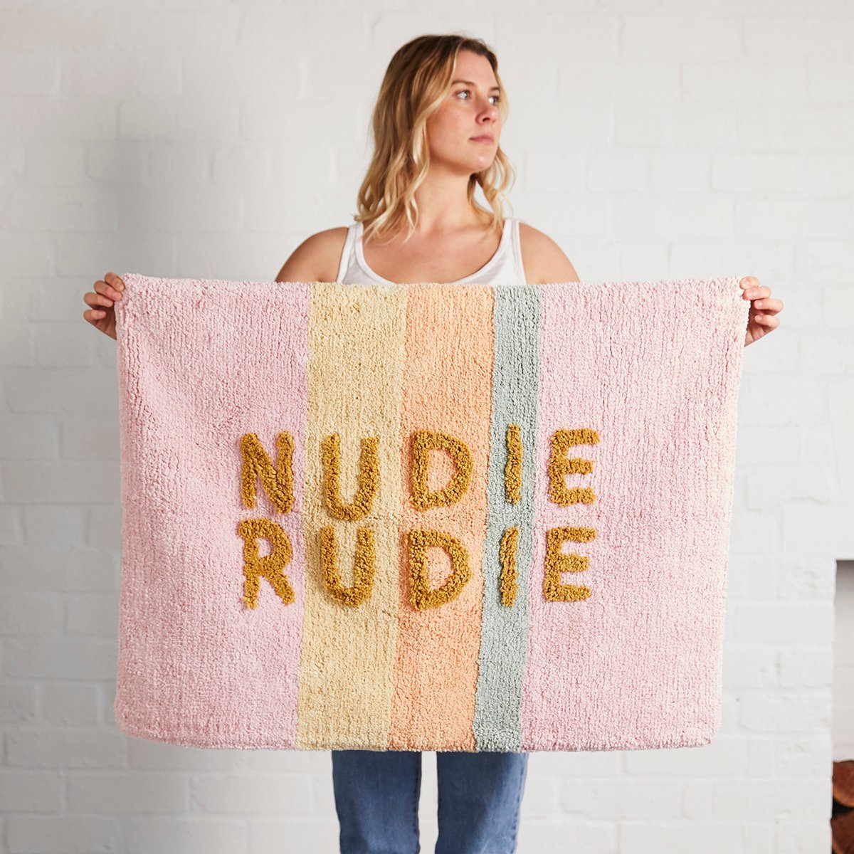 Bath Mat Bubblegum Stripe