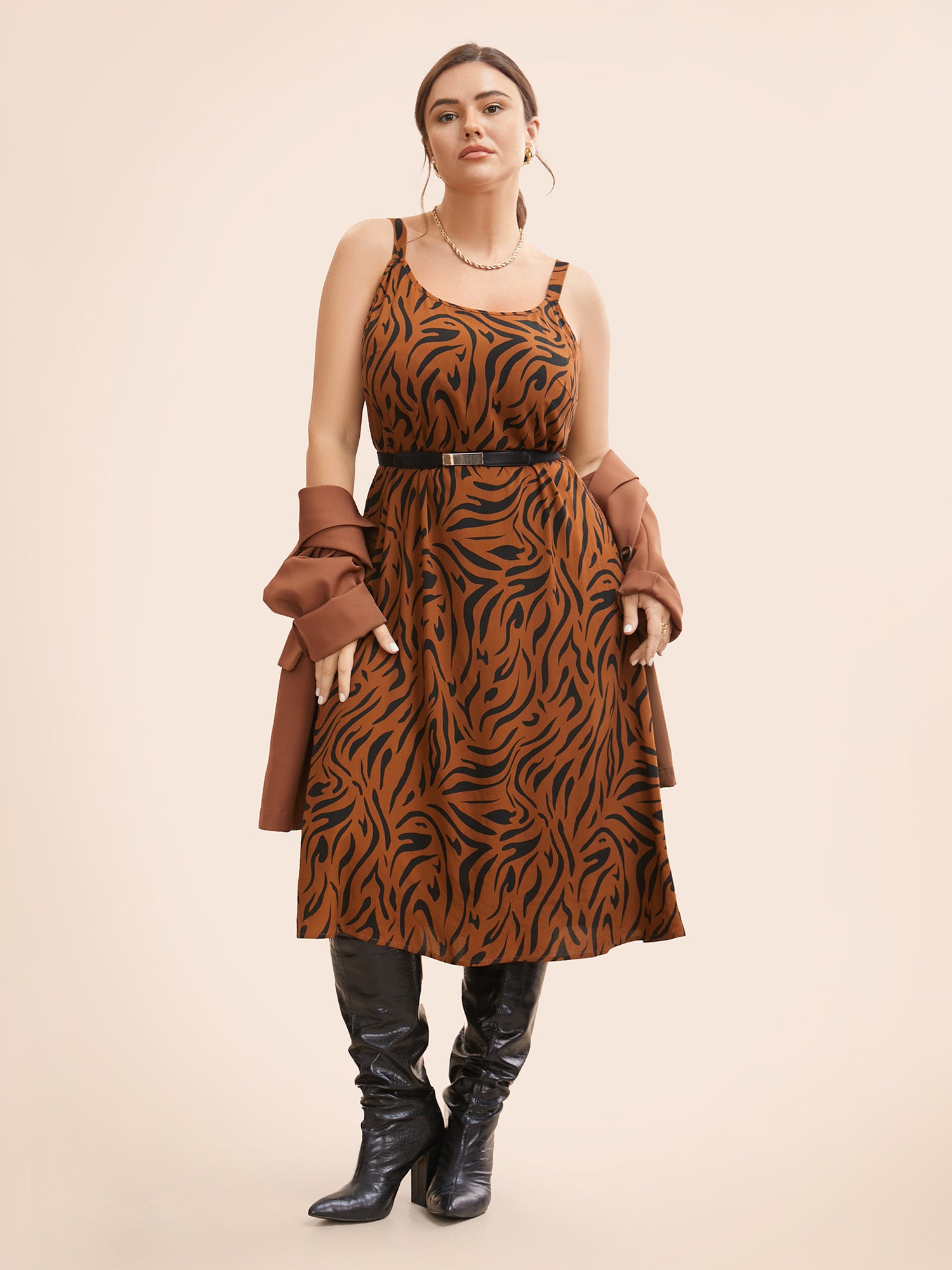 Leopard Print Cami Midi Dress