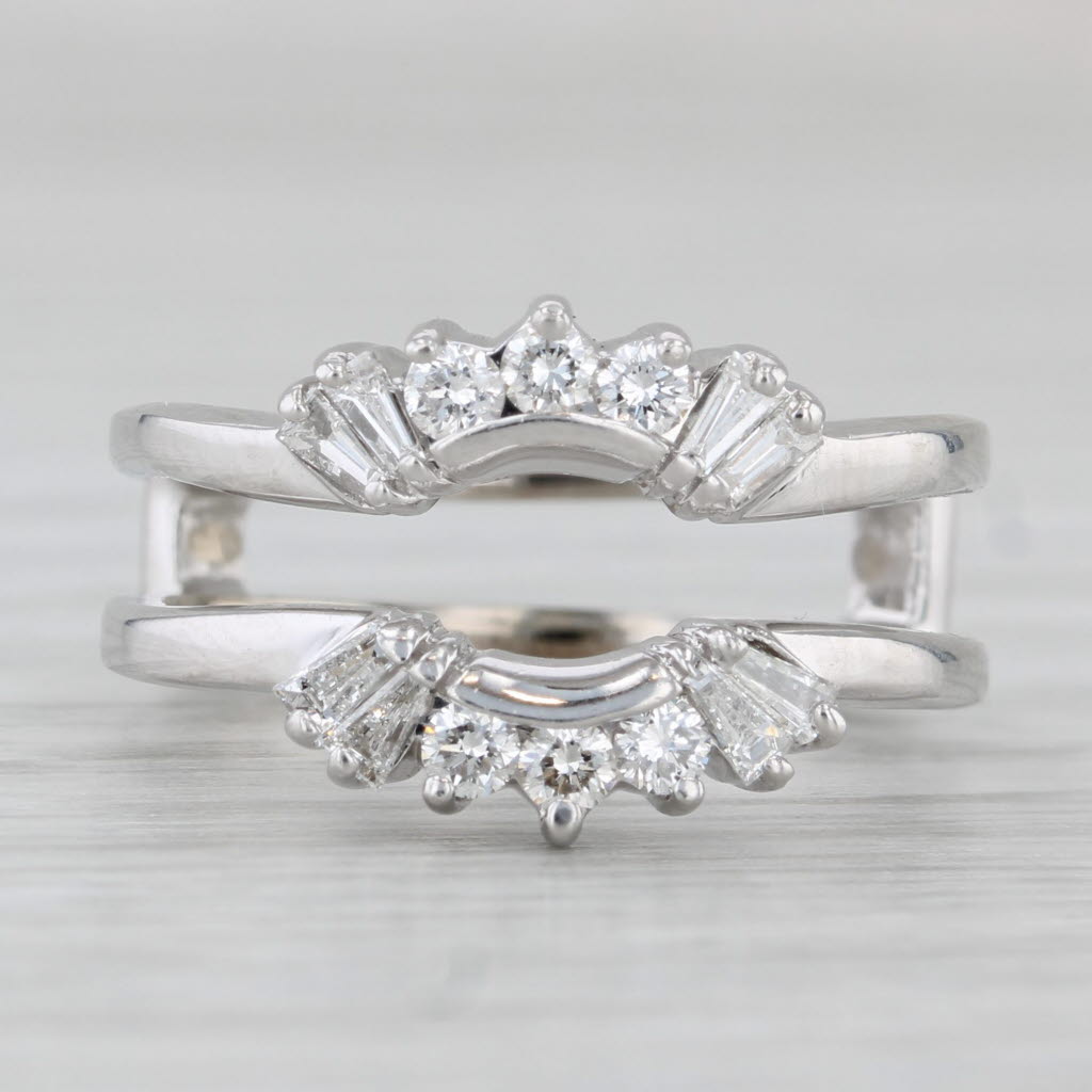 0.43ctw Diamond Enhancer Jacket Wrap Ring 14k White Gold Size 6 Wedding Bridal