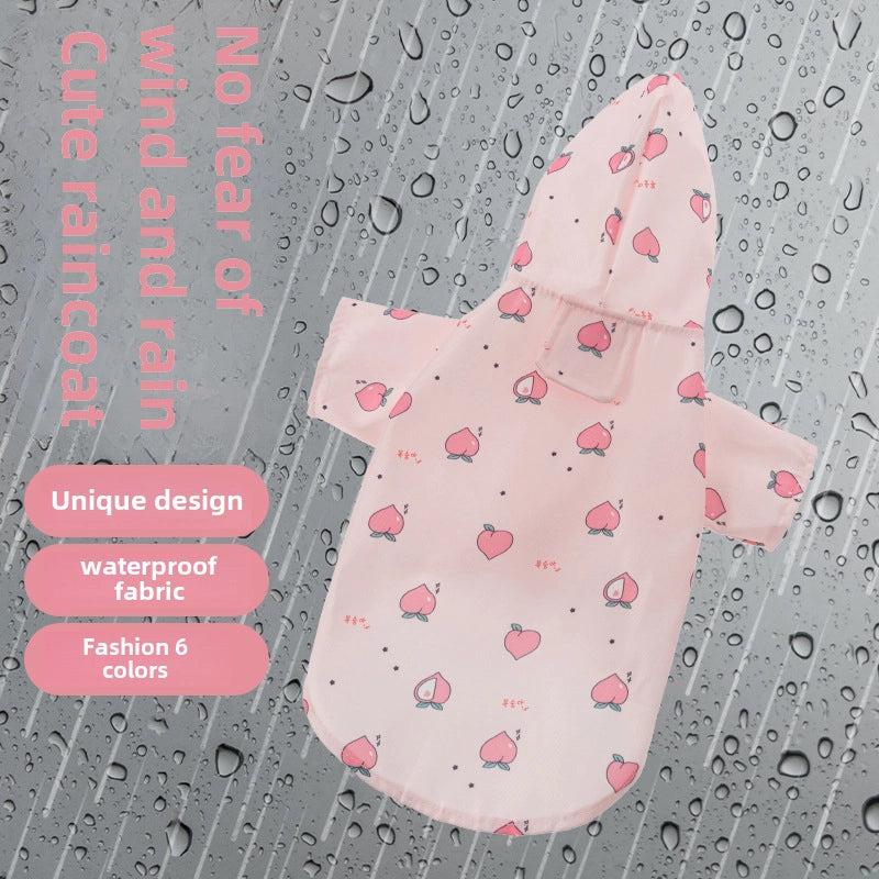 Summer Ultra-thin Waterproof New Pet Clothes Dog Cat Cute Clothes Fashion Raincoat