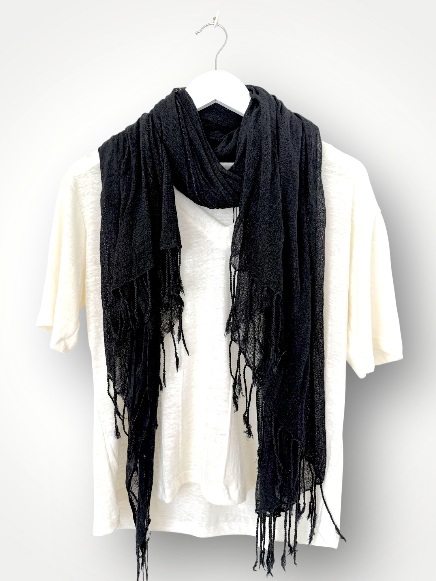 soft neck scarf-black